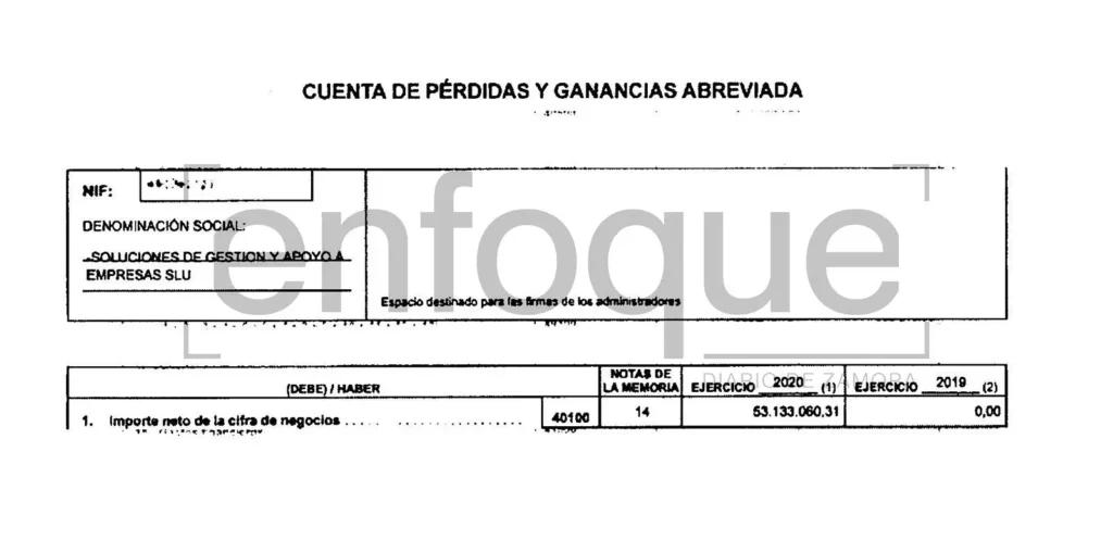 Cuenta de pérdidas y ganancias de Soluciones de Gestión de Empresas. 