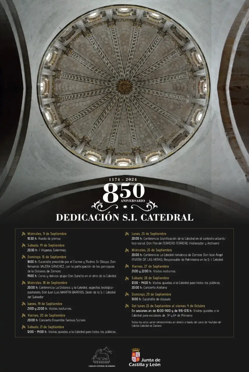 Programa de actos del 850 aniversario de la Catedral.