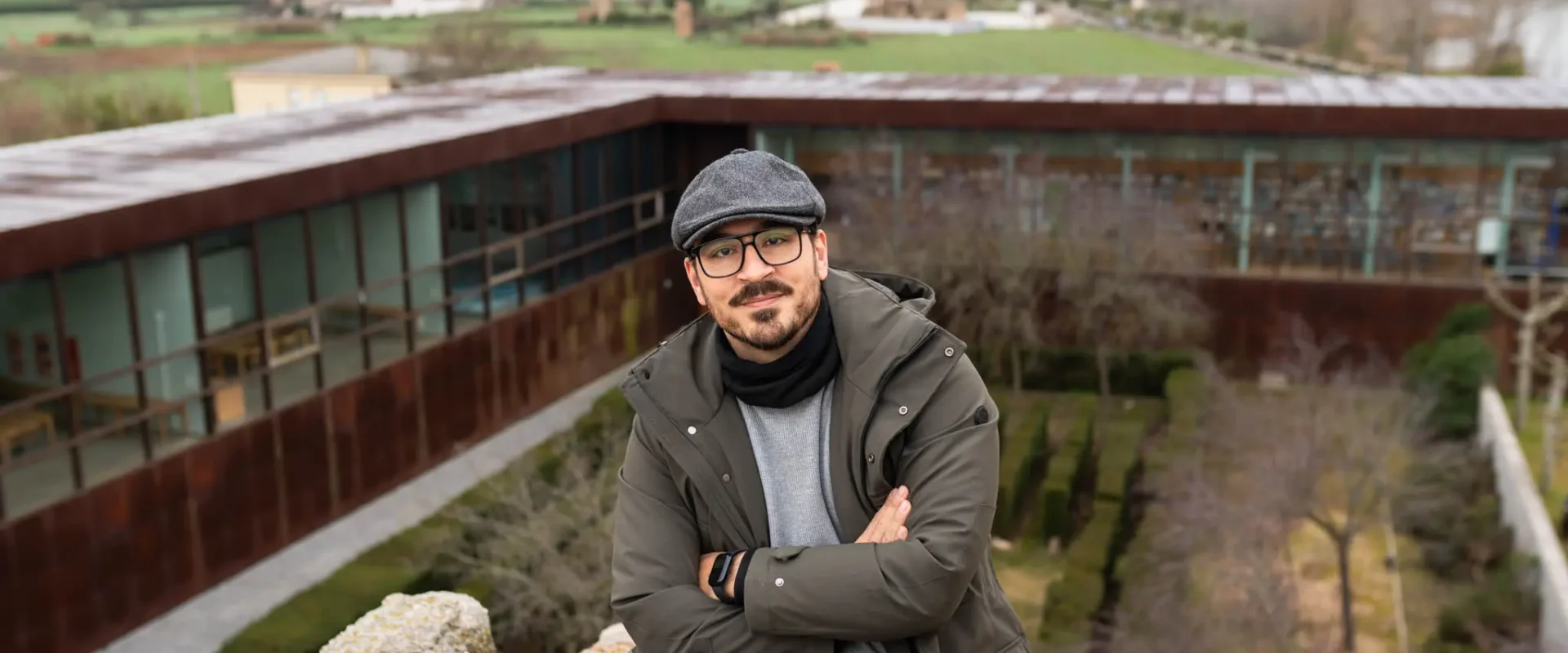 Fernando Girón, en lo alto de la Fundación Rei Afonso Henriques. Foto Emilio Fraile.